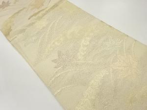 絽荒波に紅葉模様織出し袋帯